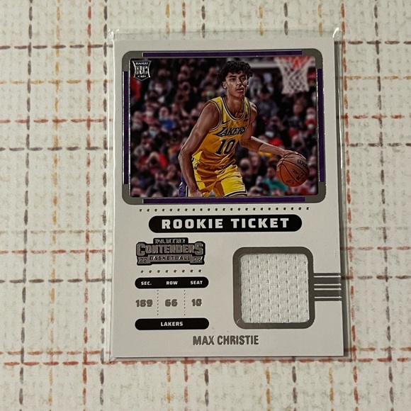 🏀 2022-23 Panini Contenders Max Christie Rookie Ticket Patch Lakers #RTS-MCL. - Picture 1 of 3